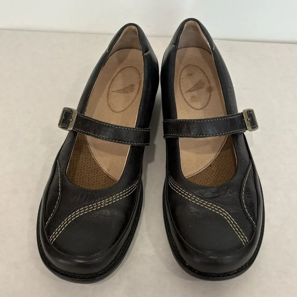Red Wing Black Leather Mary Jane Shoes Womens Size 8 Slip On Buckle Loafer - Picture 4 of 11